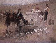 Nicolae Grigorescu Girls and Young Men by the Well USA oil painting artist